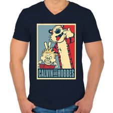 PRINTFASHION Kázmér és Huba - Férfi V-nyakú póló - Sötétkék férfi póló