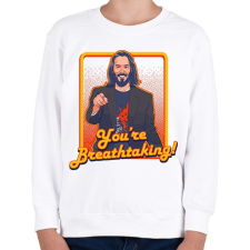 PRINTFASHION Keanu Reeves - Gyerek pulóver - Fehér gyerek pulóver, kardigán