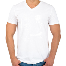 PRINTFASHION Kebabos - Férfi V-nyakú póló - Fehér férfi póló