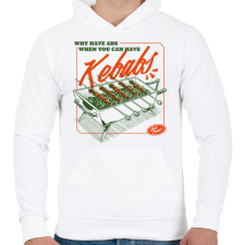 PRINTFASHION Kebabos szlogen - Férfi kapucnis pulóver - Fehér férfi pulóver, kardigán