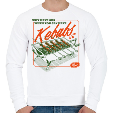 PRINTFASHION Kebabos szlogen - Férfi pulóver - Fehér