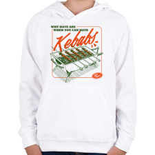 PRINTFASHION Kebabos szlogen - Gyerek kapucnis pulóver - Fehér gyerek pulóver, kardigán
