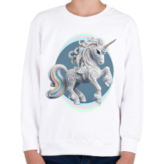 PRINTFASHION Kecses egyszarvú hölgy - Gyerek pulóver - Fehér