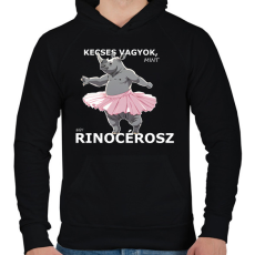 PRINTFASHION kecses, mint egy rinocérosz - Férfi kapucnis pulóver - Fekete