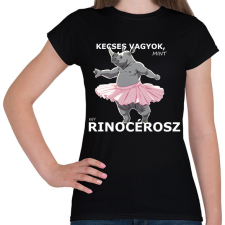 PRINTFASHION kecses, mint egy rinocérosz - Női póló - Fekete női póló