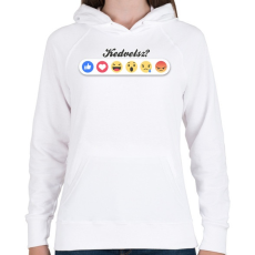 PRINTFASHION Kedvelsz? - Női kapucnis pulóver - Fehér