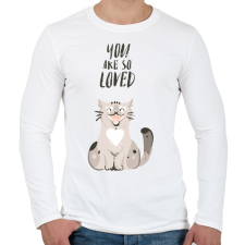 PRINTFASHION Kedvenc cicám - Férfi hosszú ujjú póló - Fehér férfi póló