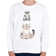 PRINTFASHION Kedvenc cicám - Gyerek pulóver - Fehér gyerek pulóver, kardigán
