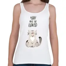 PRINTFASHION Kedvenc cicám - Női atléta - Fehér női trikó