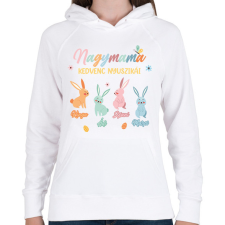 PRINTFASHION Kedvenc nyuszikák - Névvel - Női kapucnis pulóver - Fehér női pulóver, kardigán