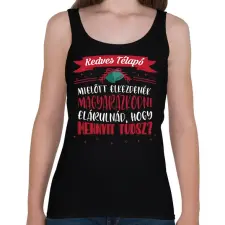 PRINTFASHION Kedves Télapó - Női atléta - Fekete női trikó