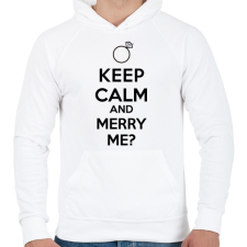 PRINTFASHION KEEP CALM2.png - Férfi kapucnis pulóver - Fehér férfi pulóver, kardigán