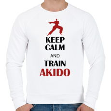 PRINTFASHION Keep calm - Akido - Férfi pulóver - Fehér