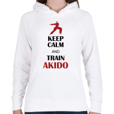 PRINTFASHION Keep calm - Akido - Női kapucnis pulóver - Fehér