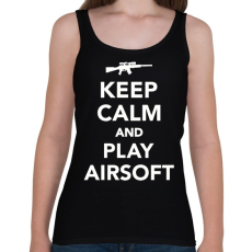 PRINTFASHION Keep calm and airsoft! - Női atléta - Fekete