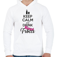 PRINTFASHION Keep calm and drink rozé fröccs - Férfi kapucnis pulóver - Fehér