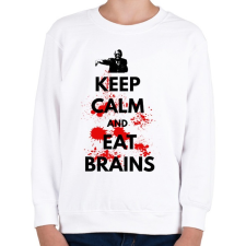 PRINTFASHION KEEP CALM AND EAT BRAINS - Gyerek pulóver - Fehér gyerek pulóver, kardigán