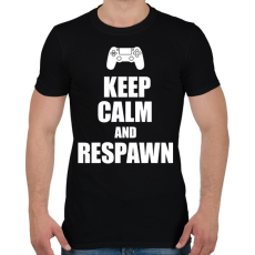 PRINTFASHION Keep calm and respawn - Férfi póló - Fekete