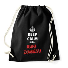 PRINTFASHION Keep calm and RUN! Zombies!! - Sportzsák, Tornazsák - Fekete tornazsák