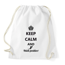 PRINTFASHION Keep calm and think positive! - Sportzsák, Tornazsák - Fehér tornazsák