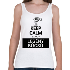 PRINTFASHION Keep calm ez egy legénybúcsú - Női atléta - Fehér női trikó