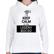 PRINTFASHION Keep calm ez egy legénybúcsú - Női kapucnis pulóver - Fehér női pulóver, kardigán
