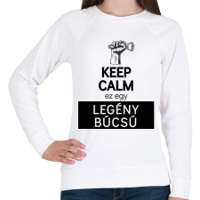 PRINTFASHION Keep calm ez egy legénybúcsú - Női pulóver - Fehér női pulóver, kardigán