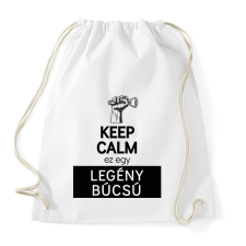 PRINTFASHION Keep calm ez egy legénybúcsú - Sportzsák, Tornazsák - Fehér tornazsák