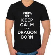 PRINTFASHION Keep calm - Férfi V-nyakú póló - Fekete férfi póló