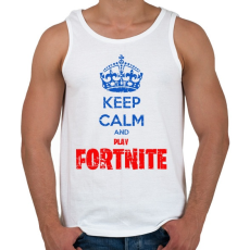 PRINTFASHION Keep Calm Fortnite - Férfi atléta - Fehér