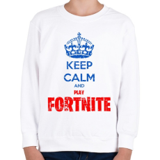 PRINTFASHION Keep Calm Fortnite - Gyerek pulóver - Fehér