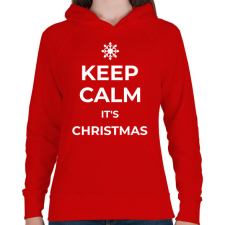 PRINTFASHION KEEP CALM IT'S CHRISTMAS - Női kapucnis pulóver - Piros női pulóver, kardigán