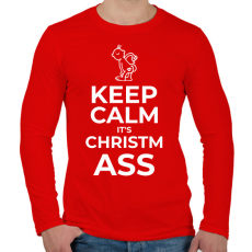 PRINTFASHION KEEP CALM ITS CHRISTMASS - Férfi hosszú ujjú póló - Piros