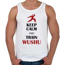 PRINTFASHION Keep calm - Wushu - Férfi atléta - Fehér atléta, trikó