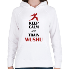 PRINTFASHION Keep calm - Wushu - Női kapucnis pulóver - Fehér