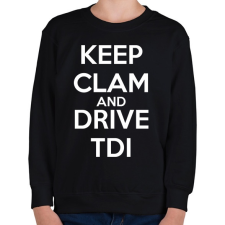 PRINTFASHION Keep Clam and Drive TDI - Gyerek pulóver - Fekete gyerek pulóver, kardigán