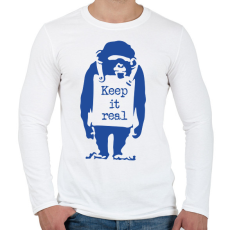 PRINTFASHION Keep it real - Banksy graffiti - Férfi hosszú ujjú póló - Fehér