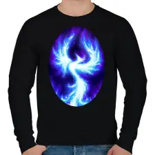 PRINTFASHION Kék Főnix - Férfi pulóver - Fekete férfi pulóver, kardigán