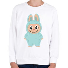 PRINTFASHION Kék Labubu - Gyerek pulóver - Fehér
