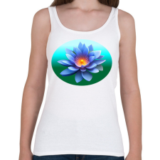PRINTFASHION Kék lótusz - Női atléta - Fehér női trikó