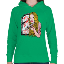 PRINTFASHION Kék madár - Női kapucnis pulóver - Zöld női pulóver, kardigán