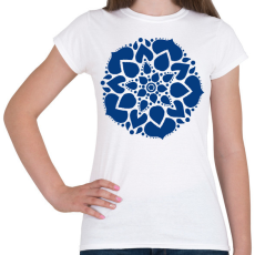 PRINTFASHION Kék mandala - Női póló - Fehér