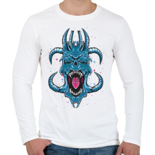 PRINTFASHION Kék ördög - Férfi hosszú ujjú póló - Fehér férfi póló