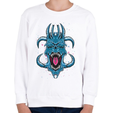 PRINTFASHION Kék ördög - Gyerek pulóver - Fehér