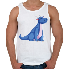 PRINTFASHION Kék sárkány - Férfi atléta - Fehér atléta, trikó