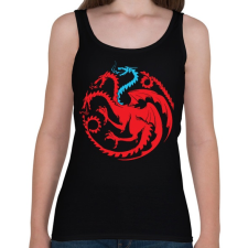 PRINTFASHION Kék sárkány - Női atléta - Fekete női trikó
