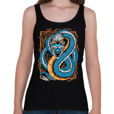 PRINTFASHION Kék sárkány  - Női atléta - Fekete