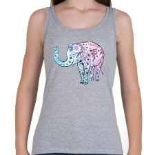 PRINTFASHION Kék virágos elefánt - Női atléta - Sport szürke női trikó