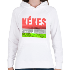 PRINTFASHION Kékes - Női kapucnis pulóver - Fehér női pulóver, kardigán