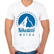 PRINTFASHION Kékestető - Mátra - Férfi V-nyakú póló - Fehér férfi póló